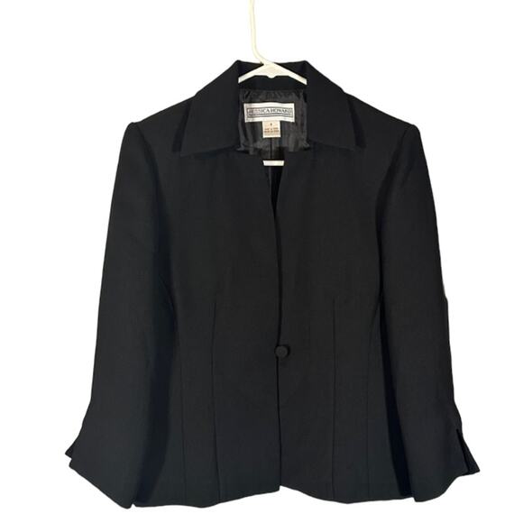 Jessica Howard Black One Button Collared Formal Blazer Jacket Women Sz 8 - Picture 1 of 9
